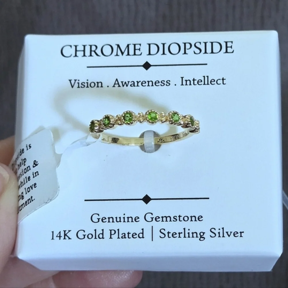 Shivam Chrome Diopside💚 Half Eternity♾️ Ring - NIB - Picture 11 of 15